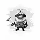 minion warrior tattoo design idea