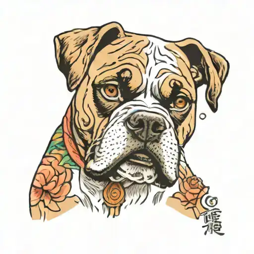 boxer dog tattoo design idea