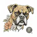 boxer dog tattoo design idea