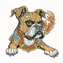 boxer dog tattoo design idea