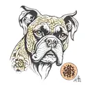 boxer dog tattoo design idea