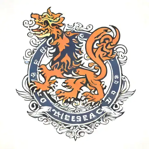 Chelsea FC logo in Thai style  tattoo design idea