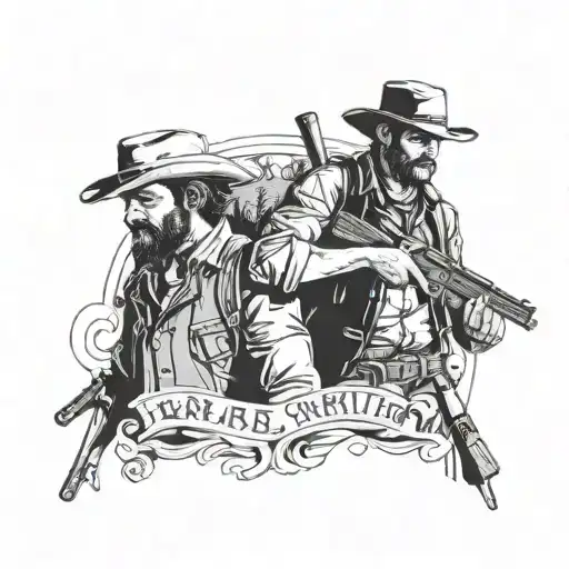 rdr2 Arthur Morgan and Charles Smith tattoo design idea
