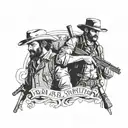 rdr2 Arthur Morgan and Charles Smith tattoo design idea