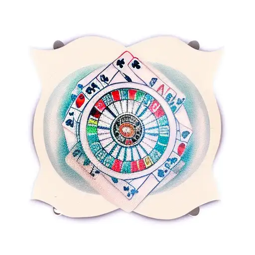 roulette wheel and poker cards tattoo design idea