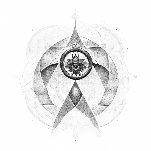 symbols like Philosopher's Stone, Ouroboros, Four Elements, Caduceus, and representing stages of alchemical process tattoo design idea