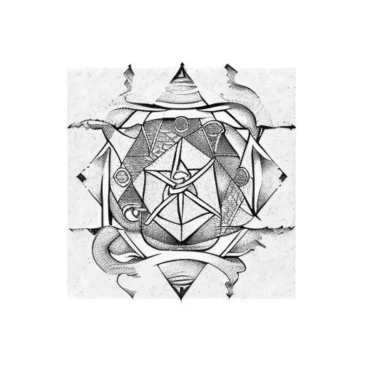 symbols like Philosopher's Stone, Ouroboros, Four Elements, Caduceus, and representing stages of alchemical process tattoo design idea