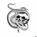 Snake with skull tattoo design idea