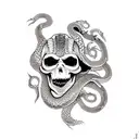 Snake with skull tattoo design idea