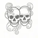 skulls happy sad theater masks tattoo design idea