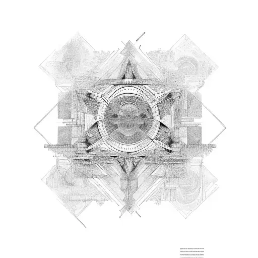 Archtecture, coloseo, minimalist, fine line, transition tattoo design idea