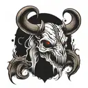 devil bull skull tattoo design idea