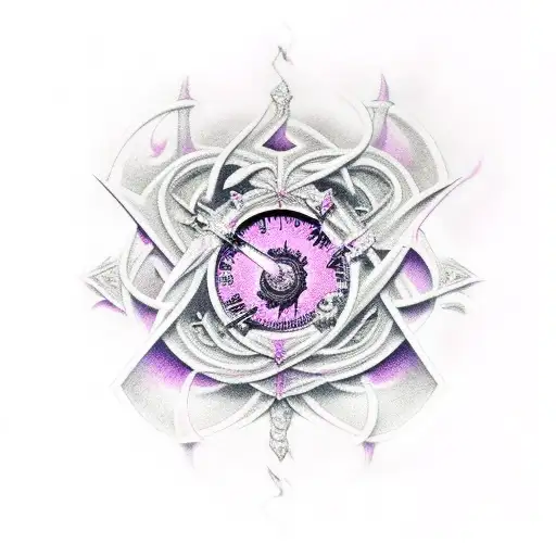 slaanesh chaos god addiction excess pink purple black  tattoo design idea