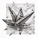 paper crane made from a dollar bill origami paper boat tattoo design idea