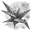 paper crane made from a dollar bill origami paper boat tattoo design idea