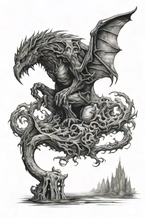 good half evil tattoo design idea