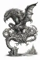 good half evil tattoo design idea