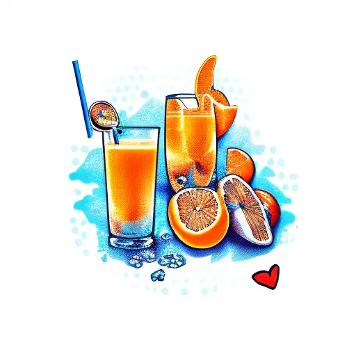 love for orange juice  tattoo design idea
