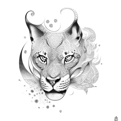 leão e sol tattoo design idea