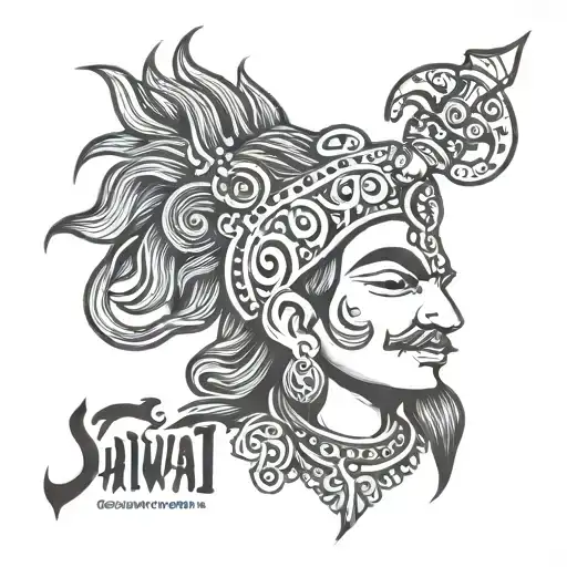 karan name tattoo depicting Shiva Hair with trishul tattoo design idea