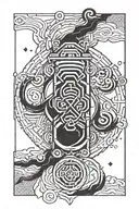 Men's forearm tattoo, brutal, medium size, calm, zen, success, space, confidence, Japanese style tattoo design idea