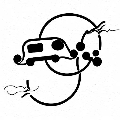 toy car and son love tattoo design idea