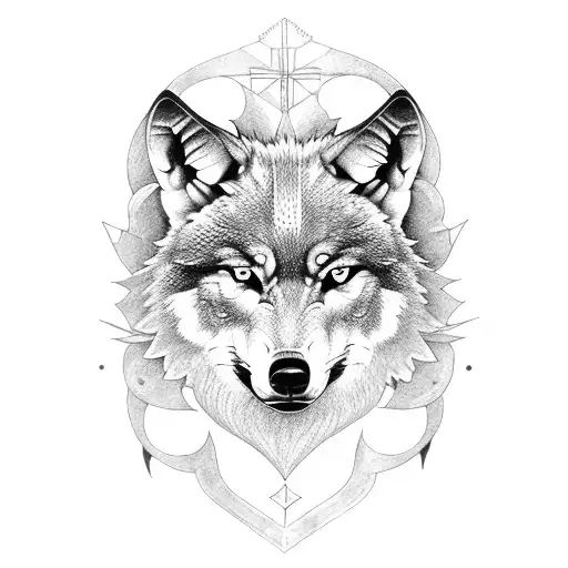 wolf, crow, yggdrasil tattoo design idea
