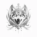 crow, yggdrasil, wolf tattoo design idea