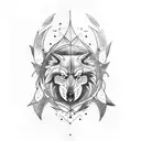 crow, yggdrasil, wolf tattoo design idea