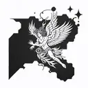 icarus falling tattoo design idea