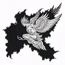 icarus falling tattoo design idea