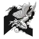 icarus falling tattoo design idea