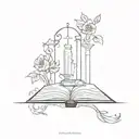 Tattoo sketch based on the book "Cemetery of Forgotten Books" tattoo design idea