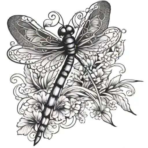fantasy dragon fly tattoo design idea