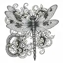 fantasy dragon fly tattoo design idea