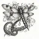 fantasy dragon fly tattoo design idea