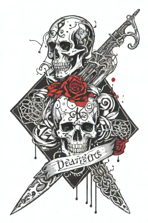 Mark of the Death Eater with Gifts of the Death tattoo design idea