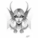 Nude Night Elf tattoo design idea