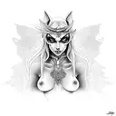 Nude Night Elf tattoo design idea