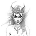 Nude Night Elf tattoo design idea