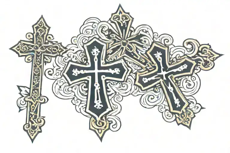 orthodox cross tattoo design idea