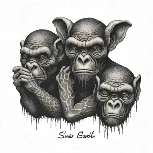 see no evil speak no evil tattoo design idea