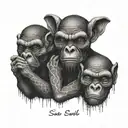 see no evil speak no evil tattoo design idea