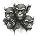 see no evil speak no evil tattoo design idea