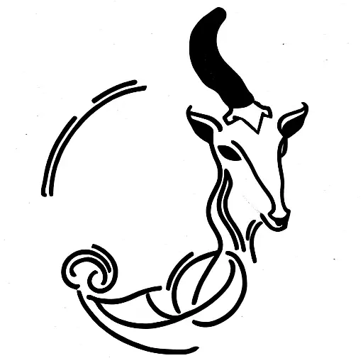 capricorn with  tattoo design idea