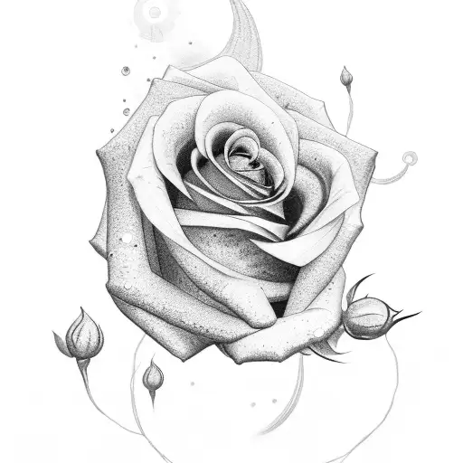 tatto with rose and the name sophia tattoo design idea