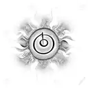 treble clef and burning sun tattoo design idea