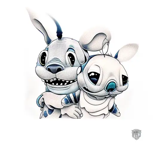 Stitch and minnie tattoo design idea