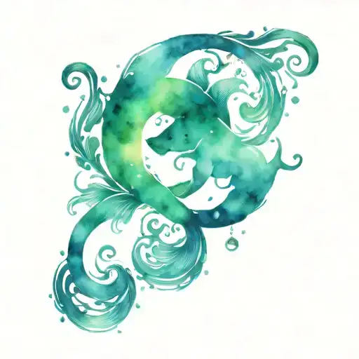 Aquarius sign with Pisces Rising tattoo design idea