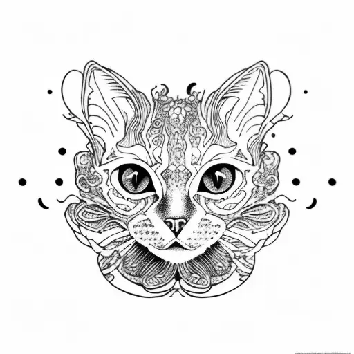 make a devon rex cat tattoo design idea